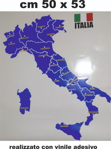 Adesivo italia cartina mappa - italia,