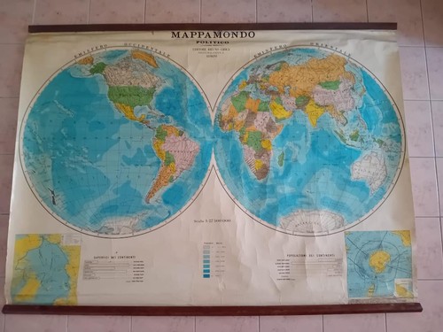 Planisfero 1960 mappa politica - planisfero,