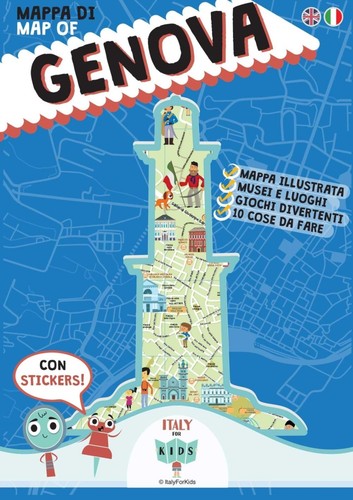 Mappa genova illustrata - mappa,